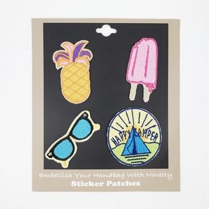 Set of 4 Embroidered Sticker Patches